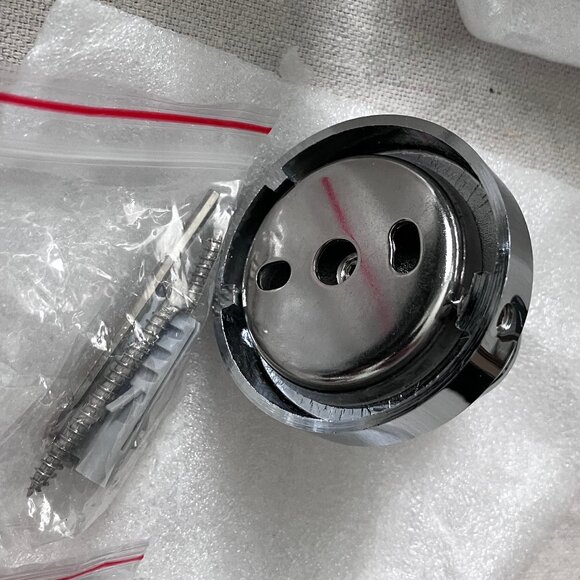 KRAUS Elie 4 Bathroom Robe and Towel Hooks Silver Polished Chrome Set Round Knob - Picture 4 of 6